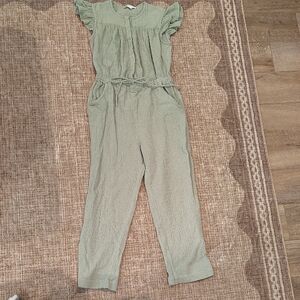 MABLE Green Flutter Sleeve Jumpsuit with Relaxed Fit